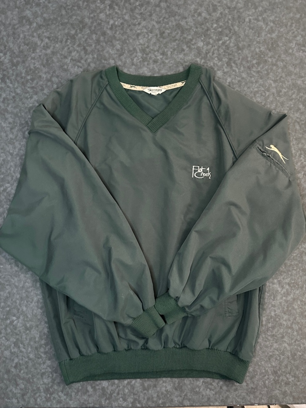 Flat Creek Slazenger Golf V Neck Pullover Green Windbreaker Jacket